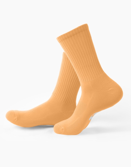 1552 Sport Ribbed Crew Socks Light Orange